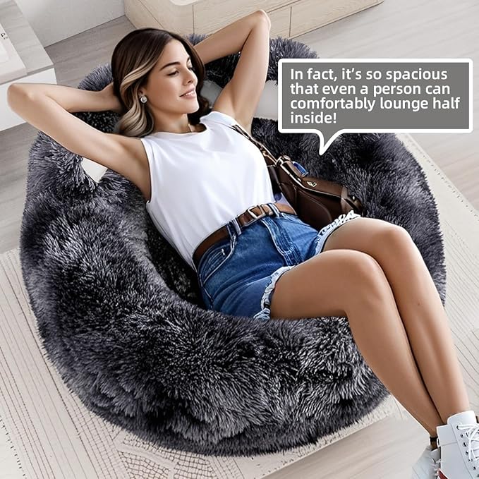 Cute Dog Bed Medium Large Size Dogs Beds Couch Pet Bed with Washable Removable Cover Egg Crate Foam Waterproof Orthopedic Dog Beds (Tie-Dyed Dark Grey, L)