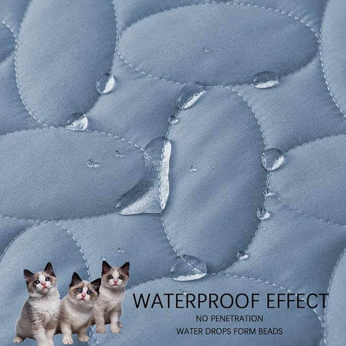Ameritex Waterproof Pet Bed Cover Anti-Slip Dog Bed Blanket for Sofa and Furniture Waterproof New Pattern Design (Lightblue, 30x80 Inch (Pack of 1))