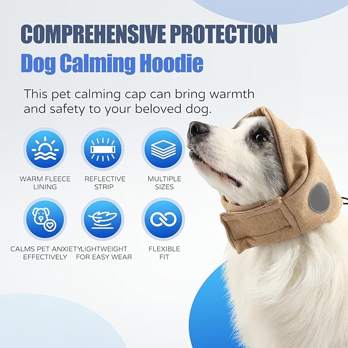 Dog Calming Hoodie, Reducing Noise Wrap, Dog Ear Muffs Noise Protection