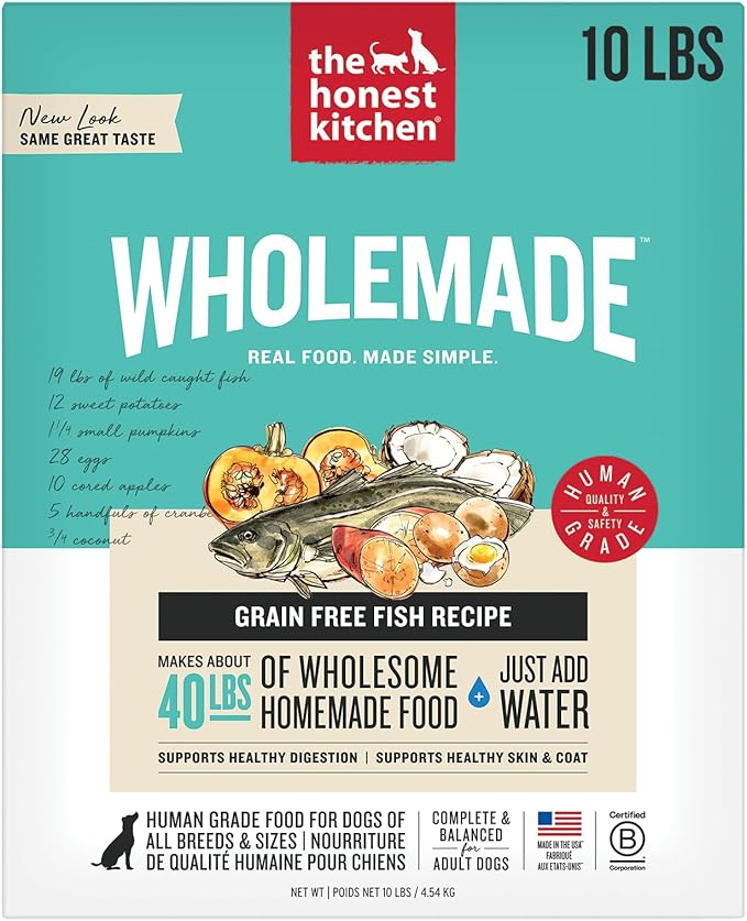 The Honest Kitchen Wholemade™ Dehydrated Grain Free Fish Dog Food, 10 lb Box