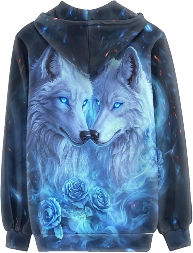 WELLFLYHOM Women Y2K Hoodie Zip Up Sweatshirt Vintage Jackets Hooded Cardigan