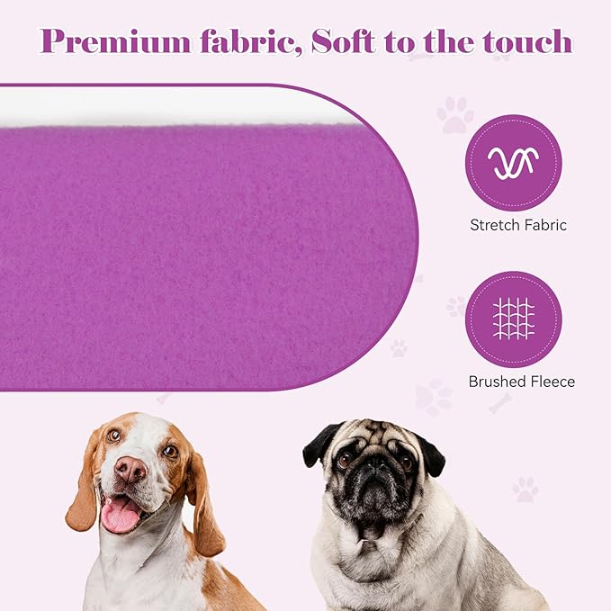 Purple Dog Hoodie Sweatshirt with Pocket - Medium Size, Soft Brushed Fleece
