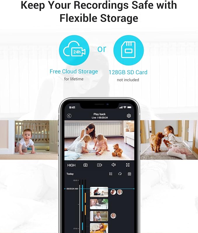 blurams 5G Cameras for Home Security, 2K Pet Camera with Phone App, 360° PTZ Indoor Camera w/Dual-Band WiFi6, Free Human/Motion/Sound Detection, 2-Way Talk, Night Vision, Works with Alexa, 2Pack