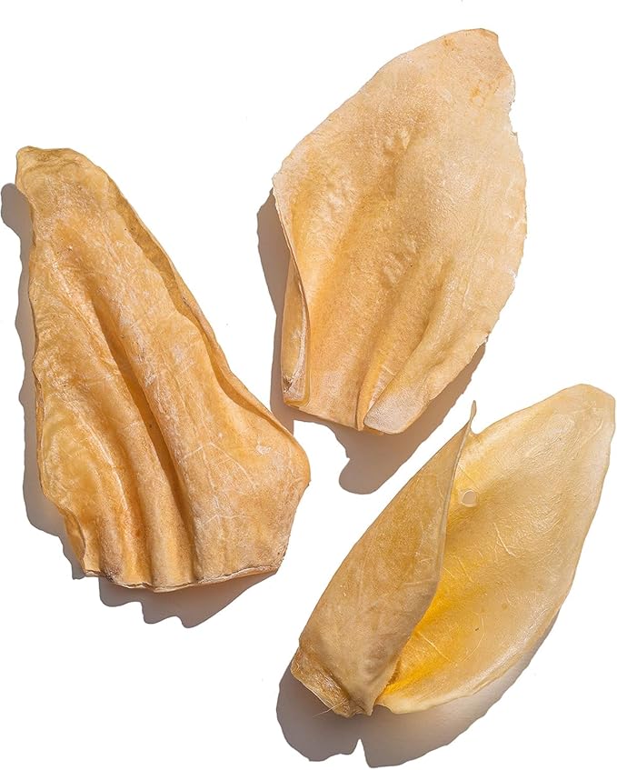 Jack&Pup White Cow Ears for Dogs - Cow Ear Dog Treats, Single Ingredient, High Protein, Pig Ear Alternative Dog Treats - Cow Ears for Small and Large Dogs (80 Pack)