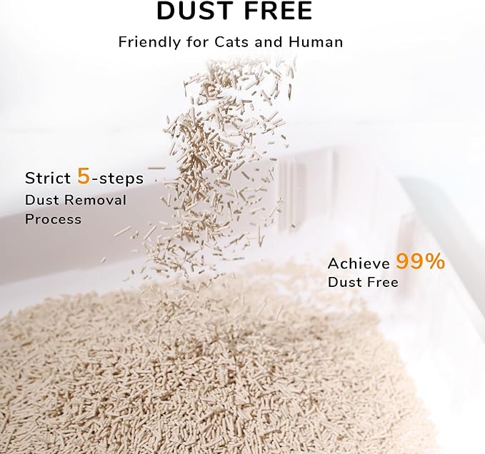 FUKUMARU Tofu Cat Litter, 12lb Clumping Litter for Cats, Mixed Corn Pellets, Dust-Free and Easy Clumping, Odour Control, Flushable, Low Residue