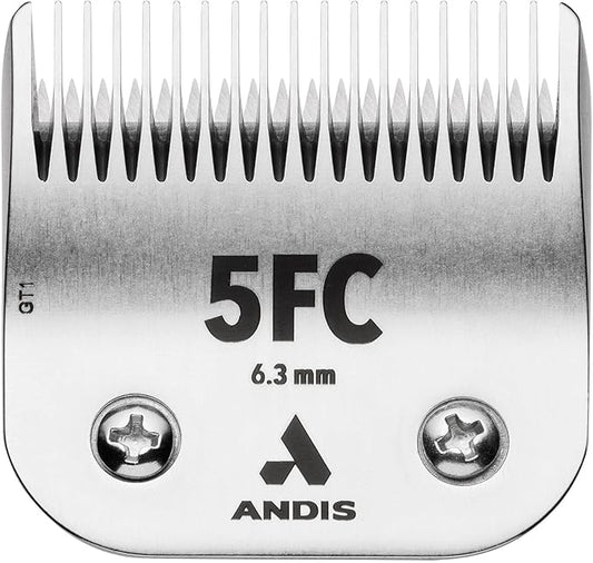Andis 72635 CeramicEdge Carbon-Infused Steel Pet Clipper Blade, Size-5FC, 1/4-Inch Cut Length, Stainless Steel