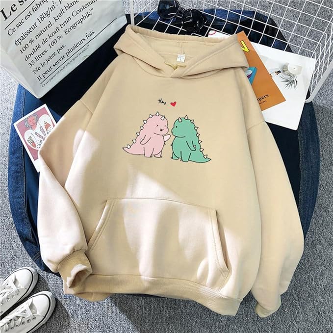 Women Girl Hoodies Cute Cat Ear Novelty Printed Pullover Sweatshirt