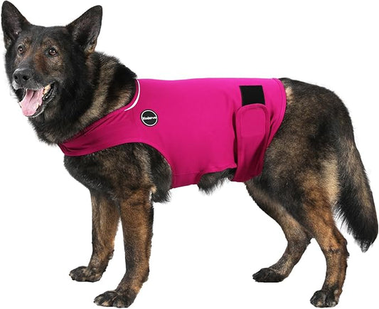 Dog Anxiety Jacket, Skin-Friendly Dog Calming Shirt - Dog Coat for Thunder, Fireworks, Vet Visits and Separation - Keep Pet Calm Without Medicine & Training, Anti Anxiety, Rose, Large
