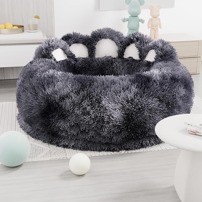 Cute Dog Bed Medium Large Size Dogs Beds Couch Pet Bed with Washable Removable Cover Egg Crate Foam Waterproof Orthopedic Dog Beds(Tie-Dyed Dark Grey,XL)