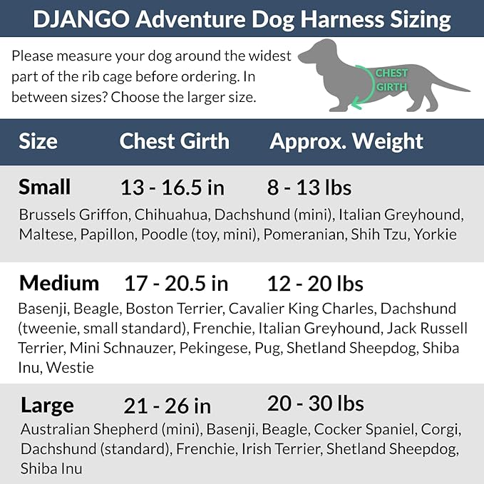DJANGO Adventure Dog Harness - Stylish and Durable Large Dog Harness for Outdoor Adventures and Everyday Wear - Red Neoprene Adjustable Harness for Dogs with Reflective Piping, Solid Brass D-Ring