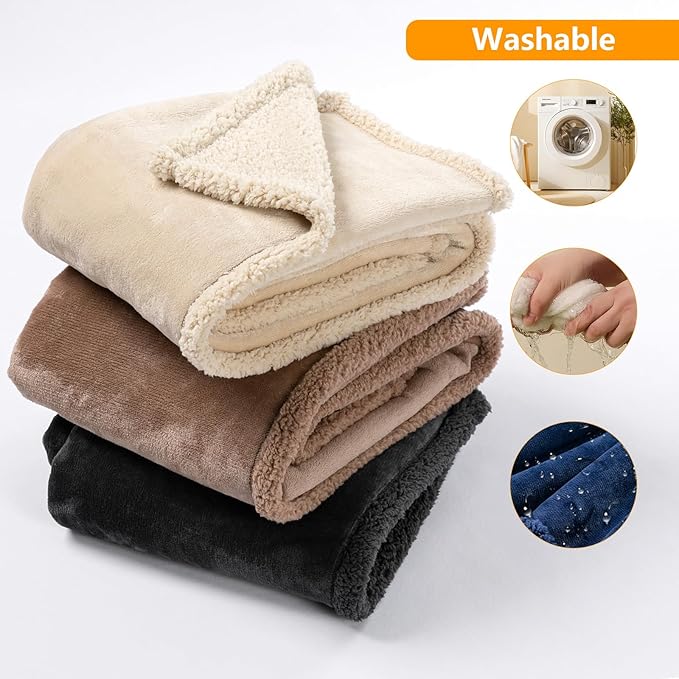 Dark Blanket for Dogs on Couch Blue Pets Blankets Reversible Fluffy Pet Bed Cover Puppy Blankets Mats Leakproof Sofa Couch Washable Cover Cat Doggie Blanket for Warm-Navy Blue,XL