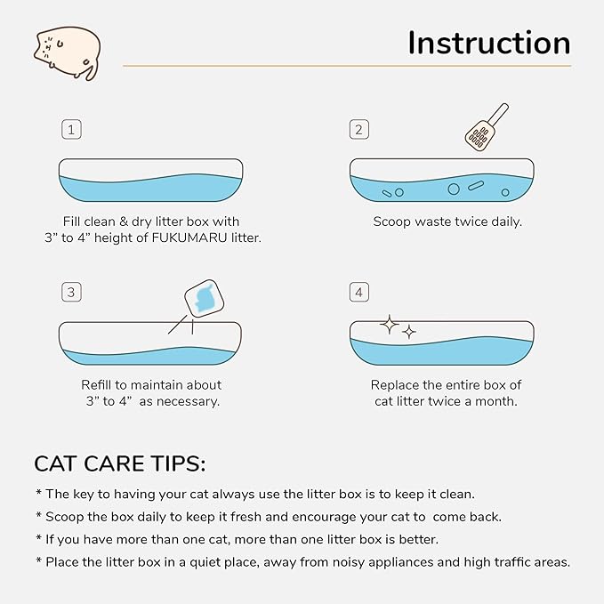 FUKUMARU Tofu Cat Litter, Super Ultra Absorbent, 18 LBS Clumping Cat Litter, Natural, Lightweight, Dust Free, Quick Clumping, Low Tracking, Odor Control (6lb x 3 Packs)
