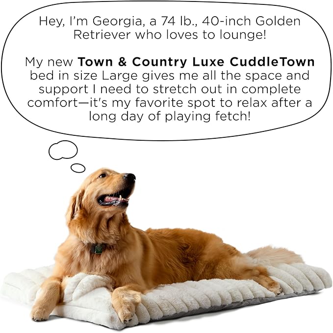 TOWN & COUNTRY LUXE CuddleTown Ribbed Bubble Stripe Pillow Crate Mat Pet Bed, Machine Washable Cover, Soft & Calming, Non-Slip Bottom, Dark Grey, Large 42"x28"x3"