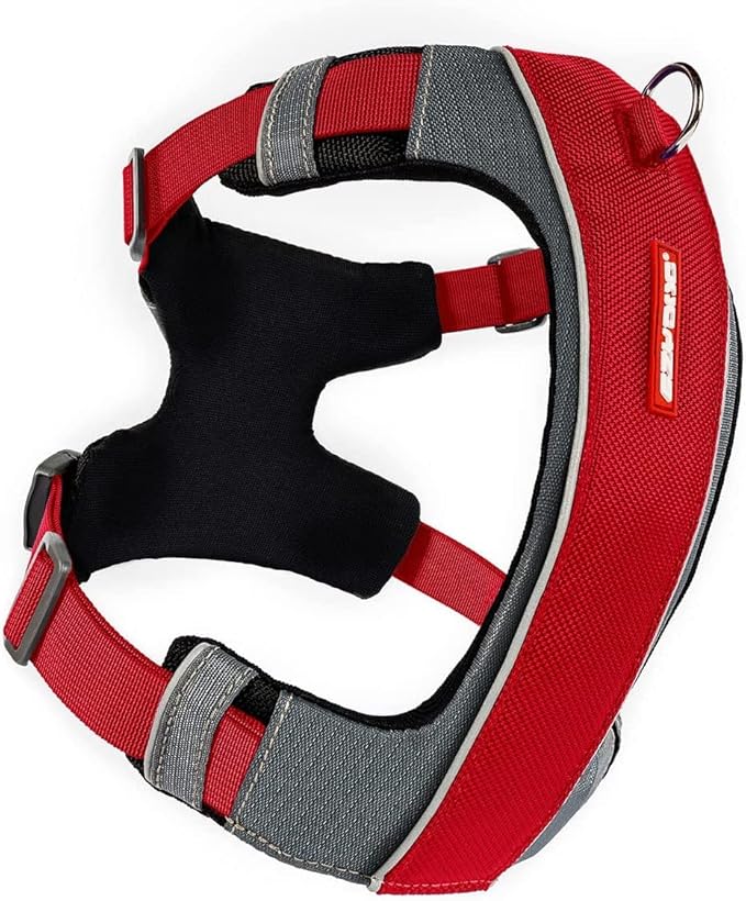 EzyDog X-Link Dog Harness – Reflective and Padded No Pull Dog Harness for Training and Everyday Walks with 2 Leash Attachment Points (Small, Red)