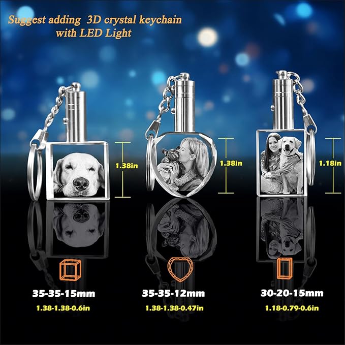 Personalized Dog Memorial Gifts, 3D Crystal Photo,Pet Memorial Gift,3D Engraved Crystal Keepsake Gift, Dog Photo Frame,Christmas Personalized Gift,Dog Pictures