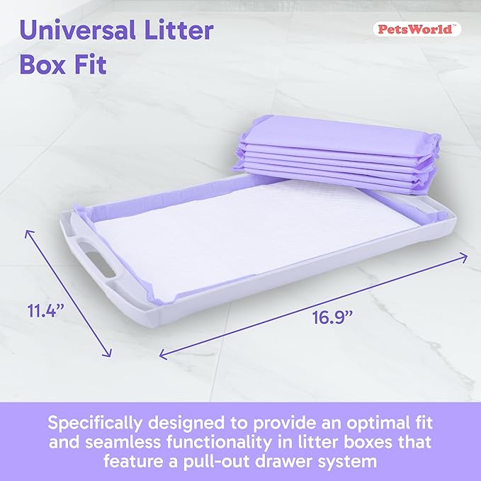 PetsWorld Universal Fit Cat Pad Refills for Litter Box, Unscented, Odor Control, Pack of 800
