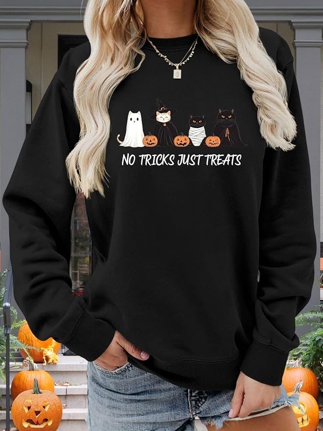 Womens Cat Print Hoodies Trendy Funny Cat Graphic Long Sleeve Sweatshirt Y2k Streetwear Hooded Pullover Tops