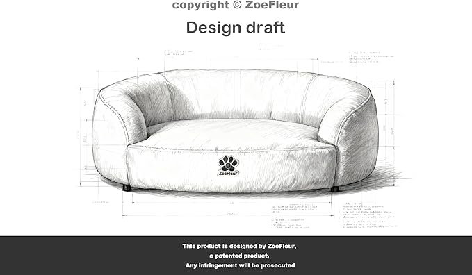 Luxury Pet Sofa Bed - Washable Plush Velvet Pet Couch for Medium & Large Dogs,Milky White
