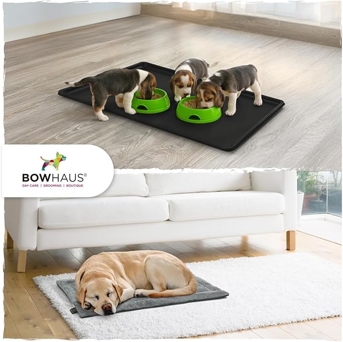 Machine-Washable Dog Bed Pad & Tray for 42-Inch Kennel, Non-Slip Flat Cozy Sleeping Mat & Easy-Clean Plastic Replacement Crate Pan, Comfortable & Durable for Dogs, Rabbits, Cats, Various Pets