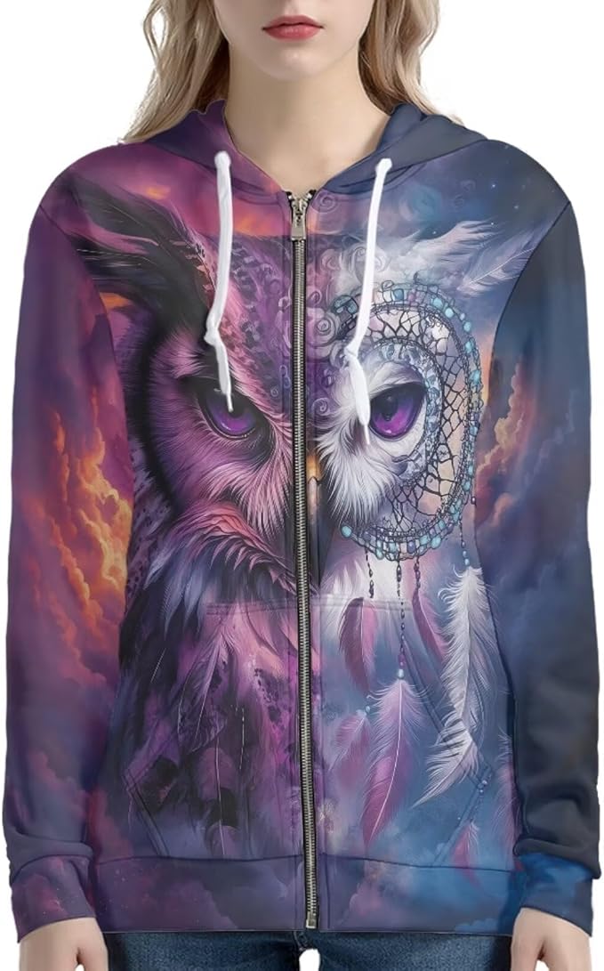 WELLFLYHOM Women Y2K Hoodie Zip Up Sweatshirt Vintage Jackets Hooded Cardigan