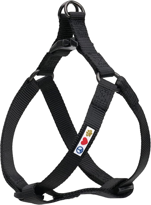 Pawtitas Solid Step-in Dog Harness – Adjustable No-Pull Vest for Puppies to Seniors, Safe & Comfortable S Black