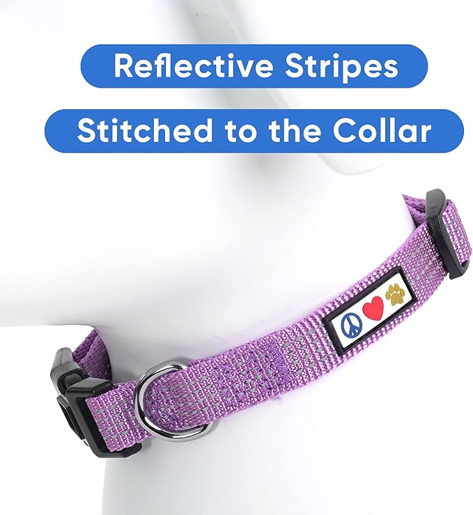 Pawtitas Reflective Dog Collar Adjustable Dog Collars for Large Dogs Puppy Collar Large Dog Collar Orchid Purple Dog Collar
