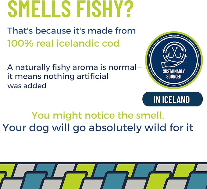 Momentum Carnivore Nutrition Long Cod Dog Chews – Single Ingredient Icelandic Cod Skin Treats – Natural Dental Support, High-Protein Fish Chews - 4.2 oz Bag