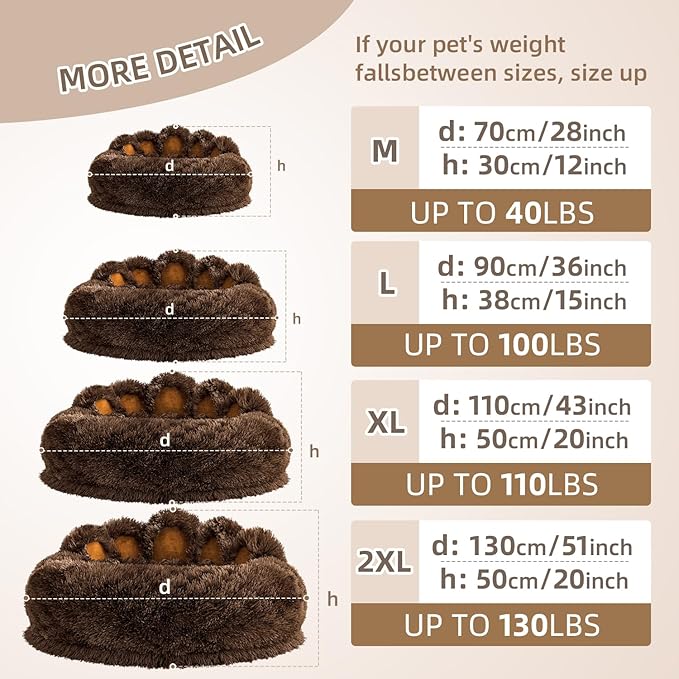 Cute Dog Bed Medium Size Dogs Beds Couch Pet Bed with Washable Removable Cover Egg Crate Foam Waterproof Orthopedic Dog Beds(Khaki,L)