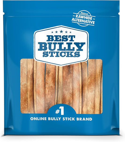 Best Bully Sticks 6 Inch Natural Collagen Sticks for Dogs - 10 Count (Pack of 1) - Long-Lasting, Rawhide Free, Beef Treat