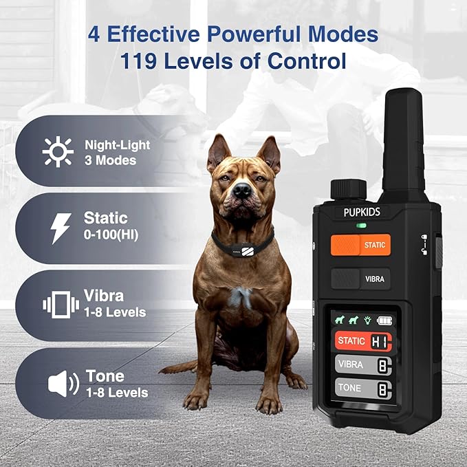 Dog Training Collar with Remote, 4200FT Innovative E Collar for Dogs Training with 4 Powerful Modes, IPX7 Waterproof Rechargeable Electric Collar for 20-140 Lbs Dogs
