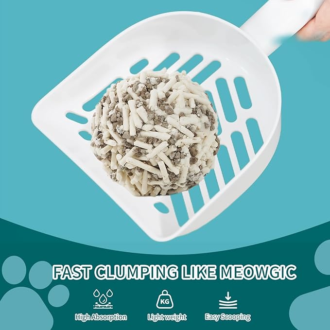 Meowgic Paws Plant-Based Cat Litter, Odor Control Quick Clumping Tofu Cat Litter, 6 lbs, Low Tracking Dust Control Lightweight Flushable Unscented Natural Kitty Litter