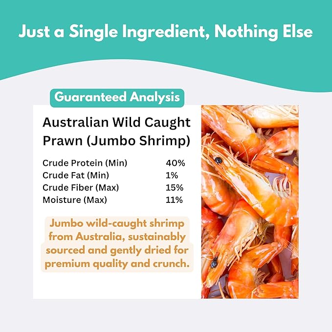 ALFIE'S TREATOS Shrimp Treats for Dogs & Cats (4.24 oz, 2x2.12 oz), Value Bundle, Air-Dried Dog Treats, Food Topper & Training, Australian Wild-Caught, Single Ingredient, Freeze-Dried Alternative