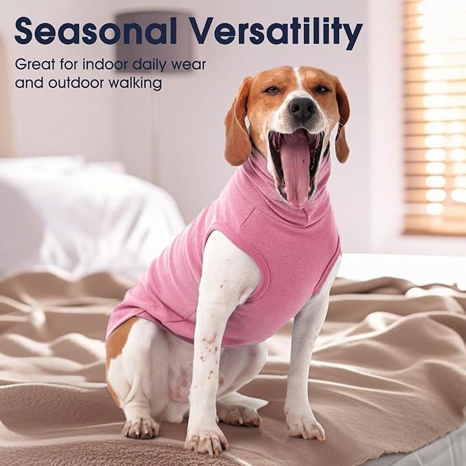IECOii Small Dog Sweater,Stretch Fleece Vest - Pink, Medium,Warm Pullover for Winter Spring and Fall, Soft & Lightweight Dog Sweatshirt Indoor Outdoor Clothes,Turtleneck for Small Medium Dogs Girl Boy