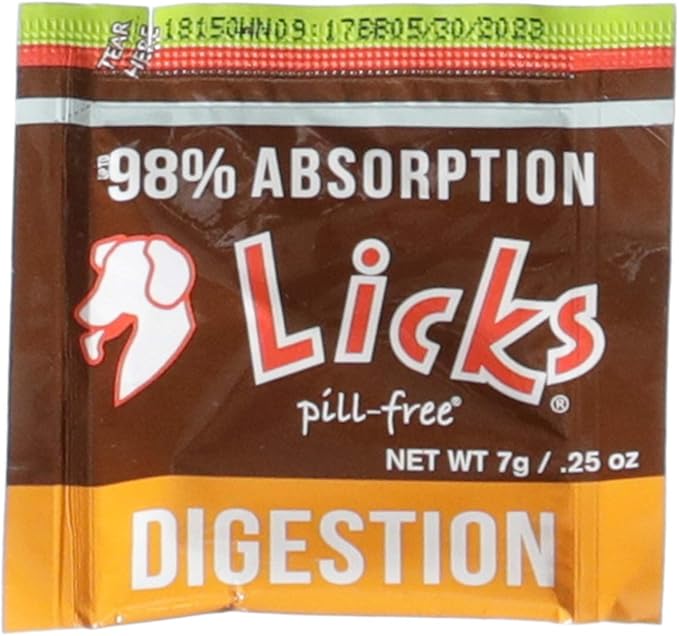 Licks - Dog Digestion - Enzymes to Help Ease Digestion - LiquiPaks - 30 Use