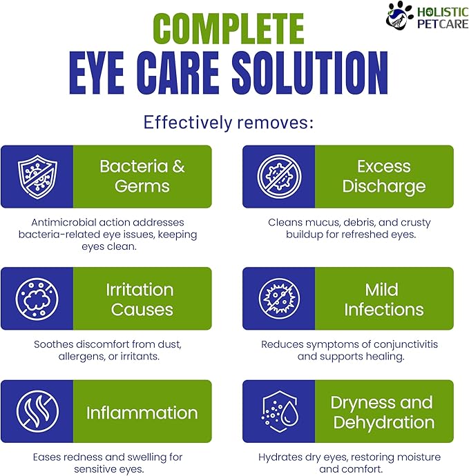 Holistic Pet Care Eye Ulcer Drops - Colloidal Silver with DMSO Drops for Dogs & Cat Eye Infections & Irritations -Eyes Care Solution Reduces Cataracts - All Natural Pet Health Care (4 oz)