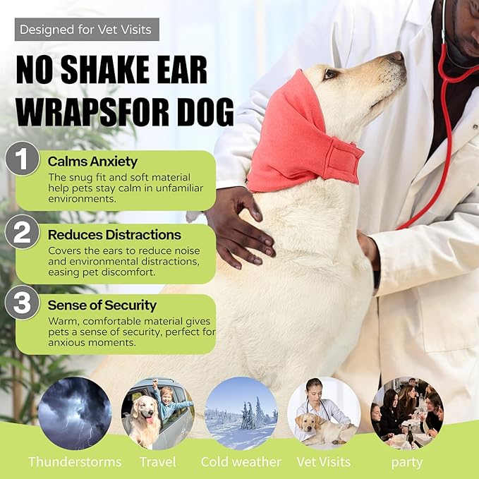 Dog Reducing Noise Hoodie, Ear Covers for Bath, Thunderstorms, Dog Anxiety Relief Hoodie