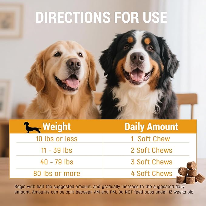 Hip and Joint Chews for Senior Dogs with Glucosamine HCL, Chondroitin, Green-lipped Mussel, Ashwagandha for Anti Inflammatory, Mobility Support, Muscle Maintenance, Joint Comfort 120 Ct