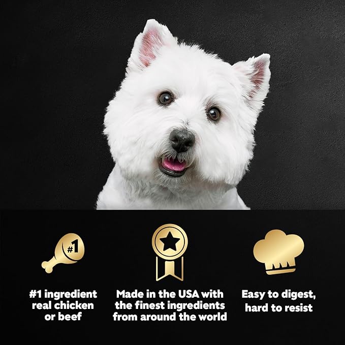 Cesar Loaf in Sauce Wet Dog Food Rotisserie Chicken Flavor with Bacon & Cheese and Filet Mignon Flavor with Bacon & Potato Variety Pack, 3.5 oz. Easy Peel Trays, 12 Count (Pack of 2)
