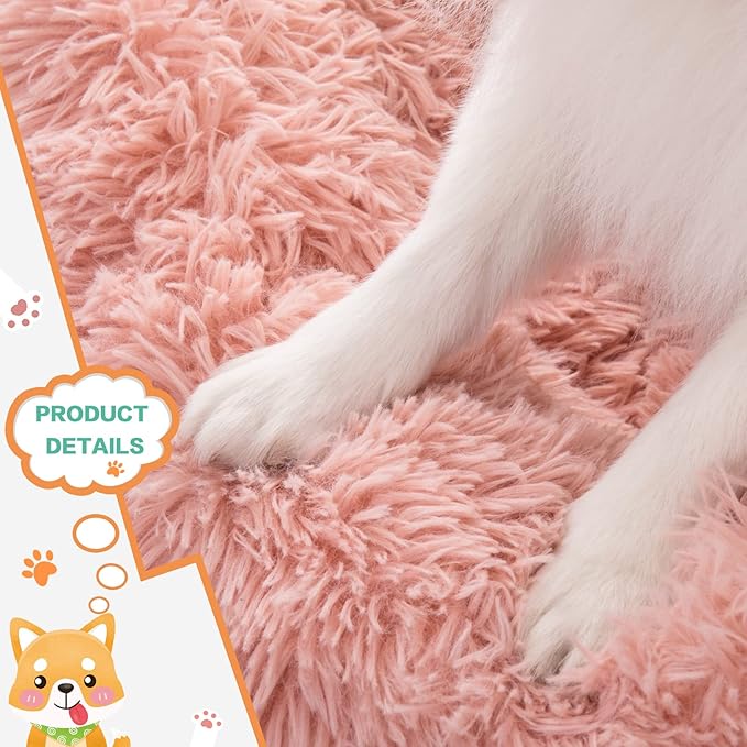 NOYAL Calming Donut Dog Bed for Small to Medium Dogs & Cats - Plush Faux Fur Anti-Anxiety Pet Bed with Machine Washable Cover & Non-Slip Base