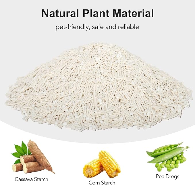 Non-Stick Ultra Clumping Cassava Tofu Cat Litter, Odor Control Low Tracking Kitty Litter Pellets, Plant-Base Natural Ingredients Cat-Litter, 9 lb X 2 Pack