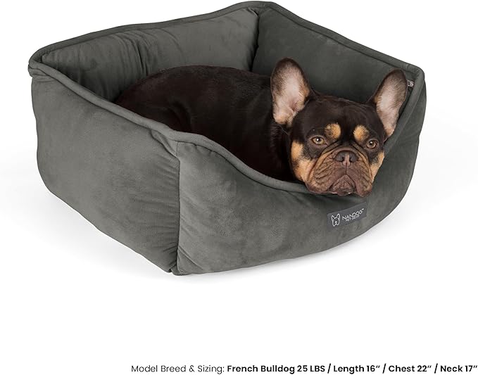 NANDOG The Signature Collection Reversible Bed in Pink Signature - Ultra Soft Micro Plush Fabric - Modern Design - Washable for Cats & Small/Medium Dogs