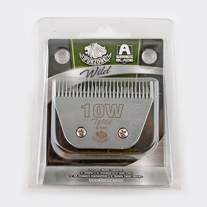FURZONE Detachable Blade - Size 10W Wide Blade 3/32", Made of Extra Durable Japanese Steel, Compatible with Most Andis, Oster, Wahl A5 Clippers