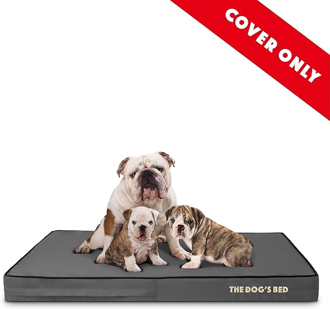 The Dog's Bed Replacement Outer Cover ONLY (Outer Cover ONLY - NO Bed, NO Waterproof Inner) for The Dog's Bed, Washable Oxford Fabric, Extra Large 4 Inches (Grey with Black Piping)