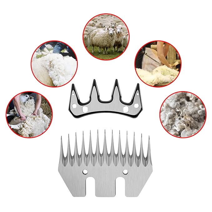 Combs Shear Blades Replacement Goat Clipper Blades for Sheep Shears Electric Clipper 13-Tooth Straight