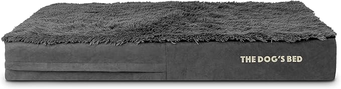 The Dog's Bed Replacement Outer Cover ONLY (Outer Cover ONLY - NO Bed, NO Waterproof Inner) for The Dog's Bed, Washable Oxford Fabric, Extra Large 6 Inches (Grey Faux Fur)
