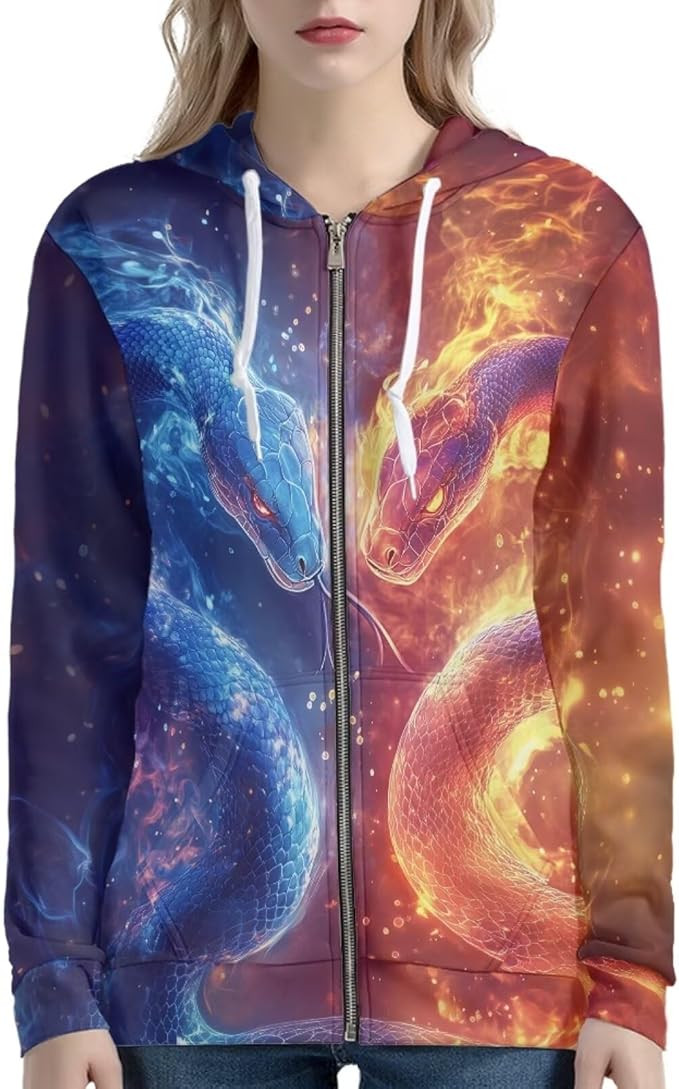 WELLFLYHOM Women Y2K Hoodie Zip Up Sweatshirt Vintage Jackets Hooded Cardigan