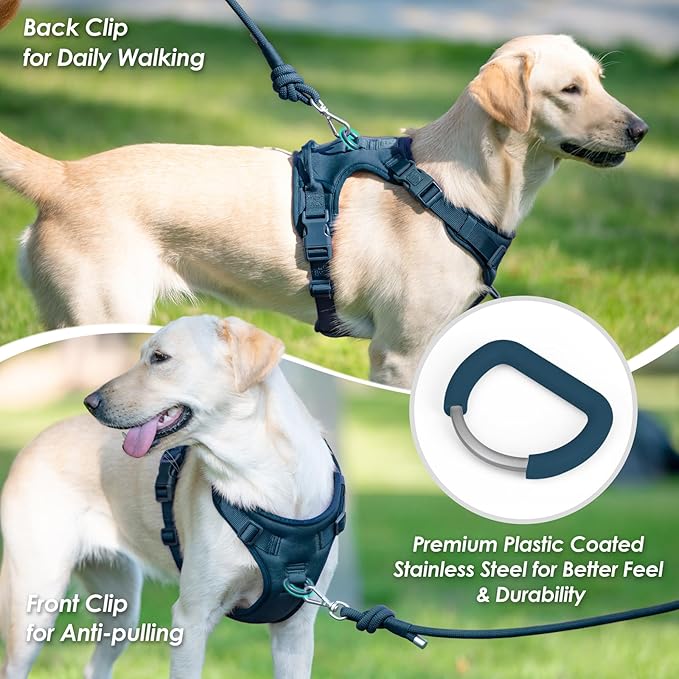 No Pull Dog Harness, Puppy Vest with Front Clip for Small Medium Large Sized Dog(Prussian Blue,S)