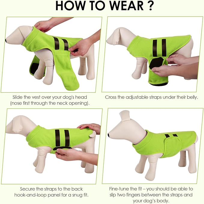 Dog Sweater,Adjustable Dog Sweaters for Small, Medium and Large Dogs Boys Girls, Dachshund Chihuahua Fleece Dogs Sweater(Green,XL)