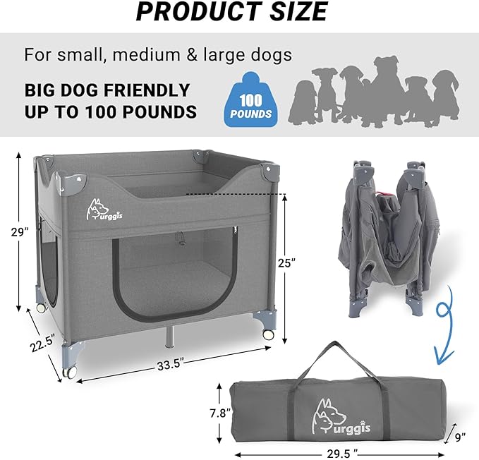 Upgraded Dog Bunk Bed, Portable Bedside Lounge Pet Bed, Dog Beds Attachment to Human Bed, Bedside Dogs Bed for Small, Medium Cats & Dogs, Pet Window Perch-Grey