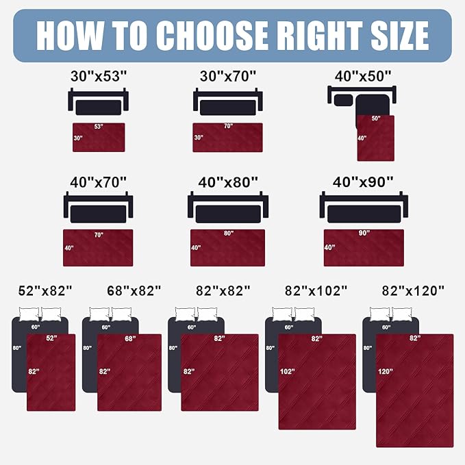 Smiry Waterproof Dog Bed Cover Blanket 40x80, Soft Reversible Pet Blanket, Washable Leakproof Cats Dogs Couch Cover for Sofa, Couch, Furniture, Lattice, Wine Red/Wine Red